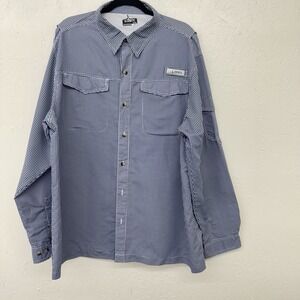 Habit Mens Vented‎ Fishing Shirt Blue Check XL Long Sleeve Nice Fishing Cool